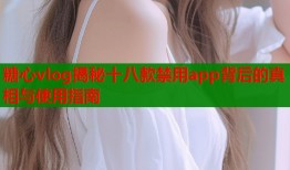 糖心vlog揭秘十八款禁用app背后的真相与使用指南