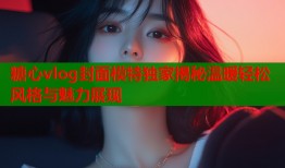 糖心vlog封面模特独家揭秘温暖轻松风格与魅力展现